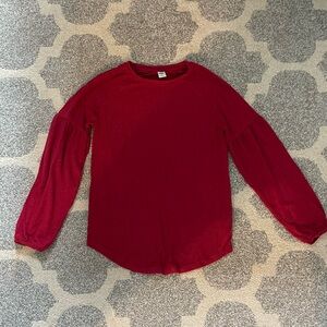 Old Navy XS Luxe Red Long Sleeve Top